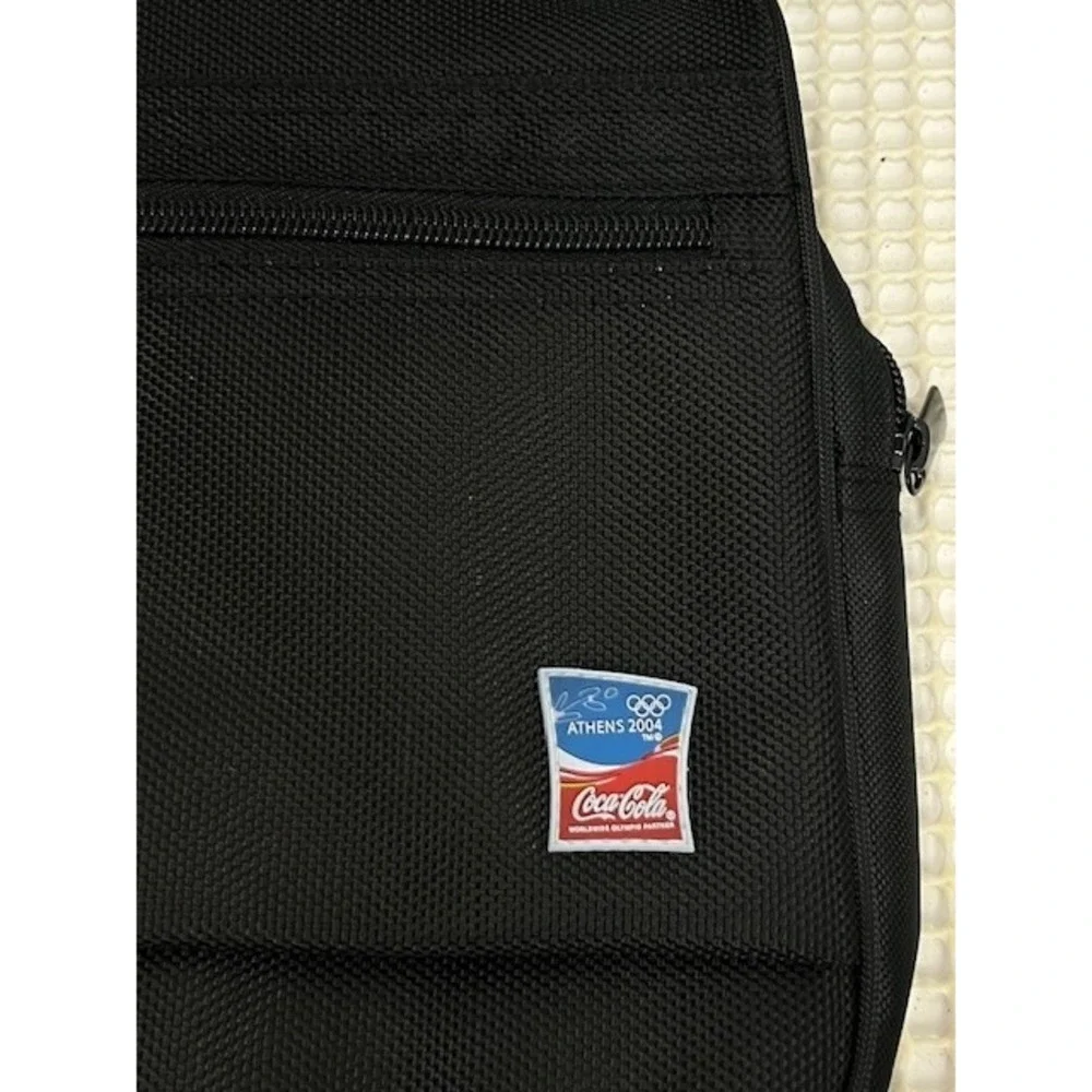 Vintage Coke Coca Cola Messenger Bag Black Adjustable‎ Strap Athens 2004